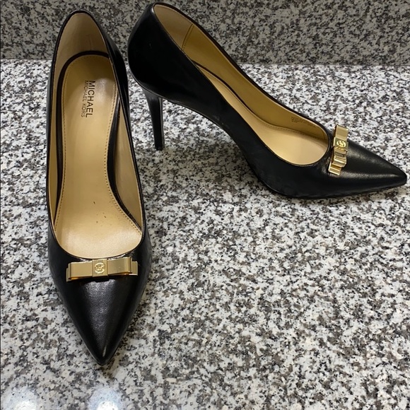 MICHAEL Michael Kors Shoes - Adorable Michael Kors Black Heels with Gold Bow
